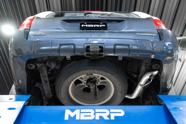 MBRP Exhaust 04-23 Toyota 4Runner 11-16 Toyota Land Cruiser Prado Armor Lite Aluminized Steel 2.5 Inch Cat-Back High Clearance Turn Down Single Rear Exit MBRP Exhaust System S5343AL