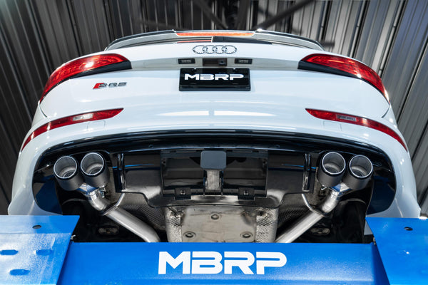 MBRP Exhaust 2014-2017 Audi SQ5 3.0T 2.5 Inch Axle-Back Dual Rear Exit T304 Stainless Steel with Quad Carbon Fiber Tips MBRP S56033CF