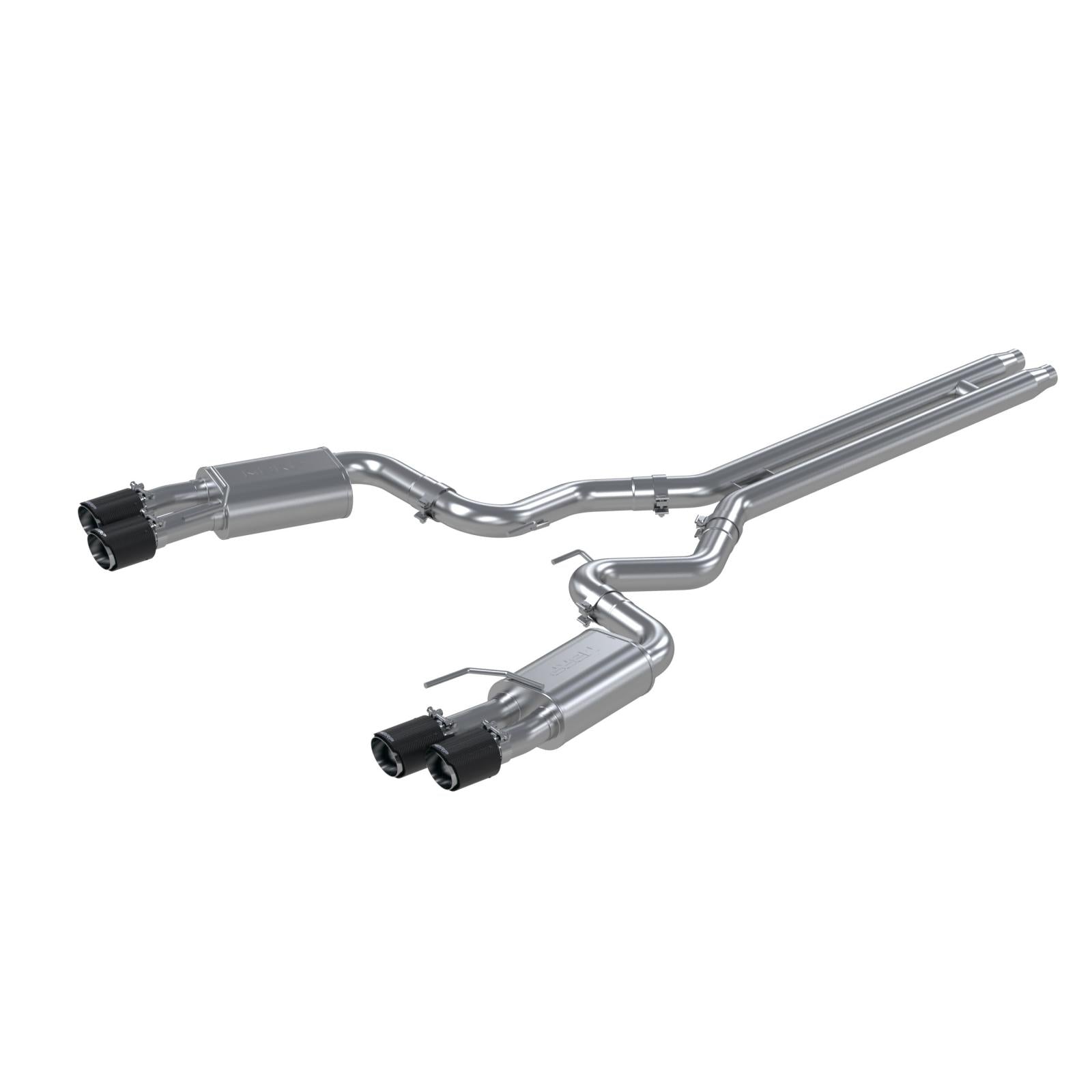 MBRP Exhaust 18-Up Ford Mustang GT 5.0L T304 Stainless Steel 3 Inch Cat-Back Dual Rear with Quad Carbon Fiber Tips Street Version MBRP S72053CF