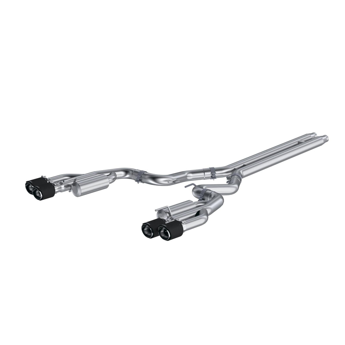 MBRP Exhaust 18-Up Ford Mustang GT 5.0L T304 Stainless Steel 3 Inch Cat-Back Dual Rear with Quad Carbon Fiber Tips Race Version MBRP S72073CF