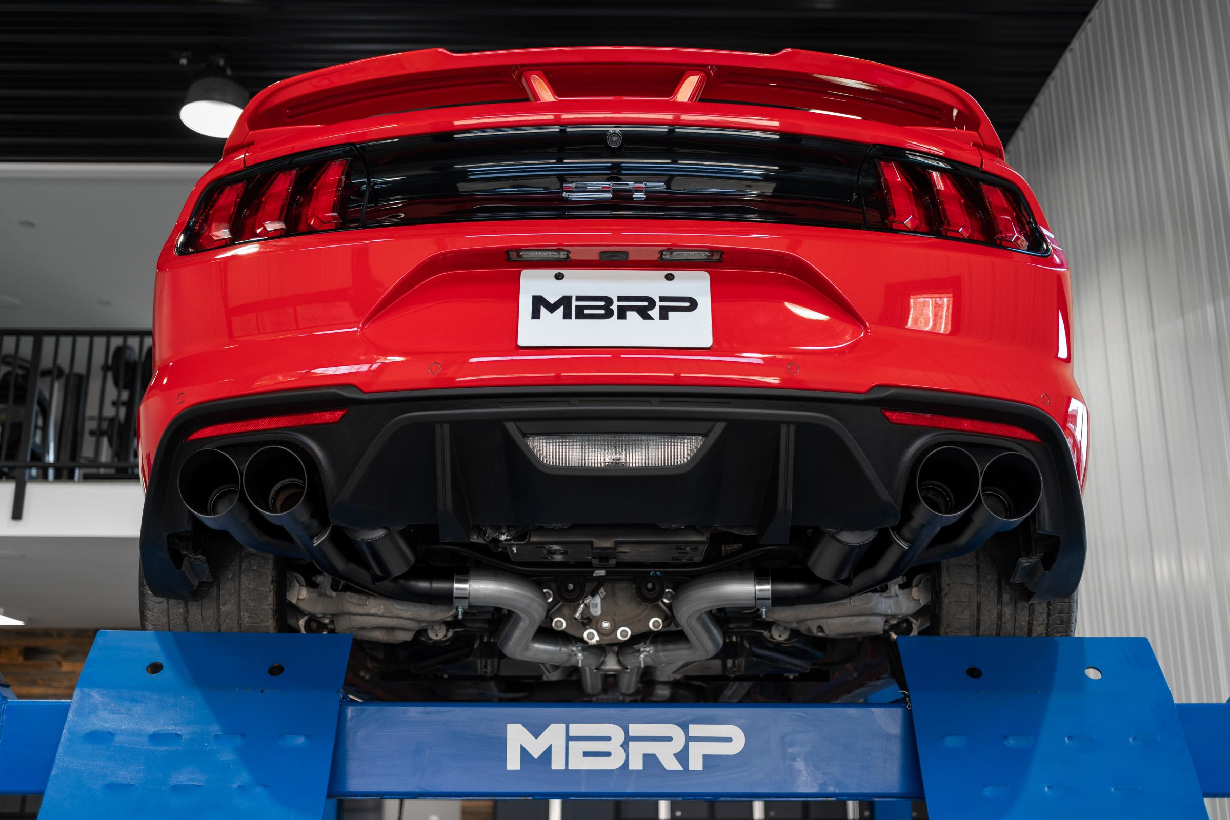 MBRP Exhaust 18-Up Ford Mustang GT 5.0L T304 Stainless Steel 3 Inch Cat-Back Dual Rear with Quad Carbon Fiber Tips Race Version MBRP S72073CF