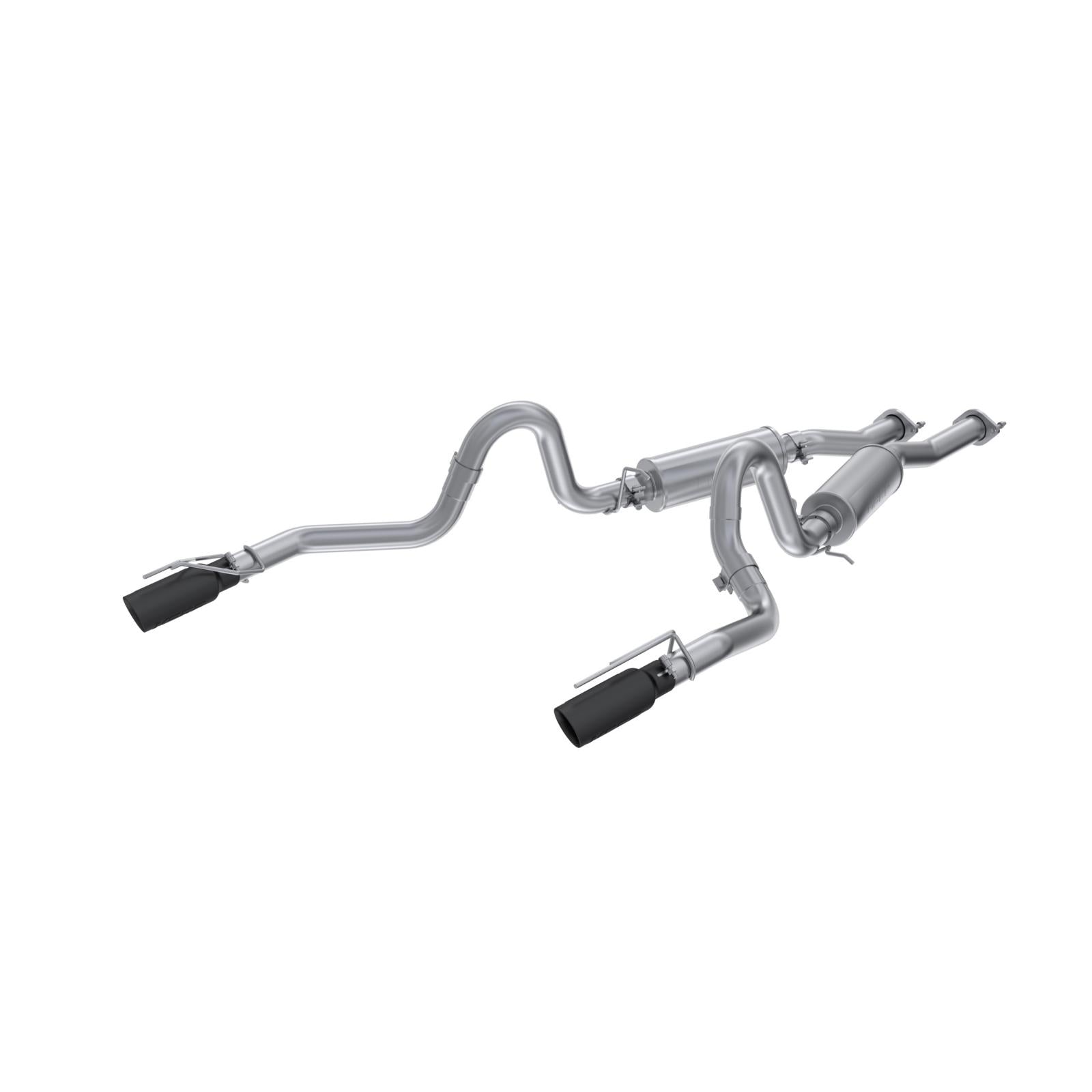 MBRP Exhaust 1999-2004 Ford Mustang GT/ Mach 1 4.6L Aluminized Steel 2.5 Inch Cat-Back Dual Rear Exit with Black Tips MBRP S7221ALBT