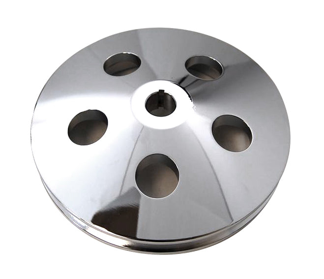 Racing Power Company R8848C Power Steering Pulley, Chrome Aluminum