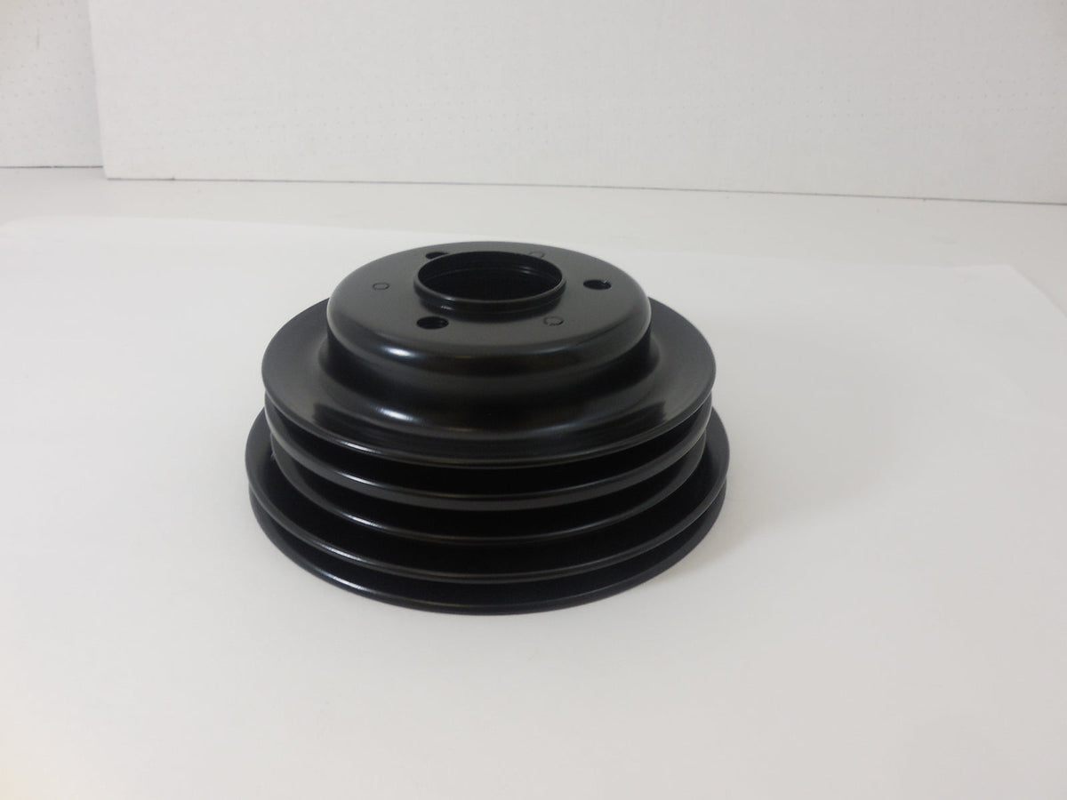Racing Power Company R9724BK Pulley crank 3-groove bb chevy lwp - black