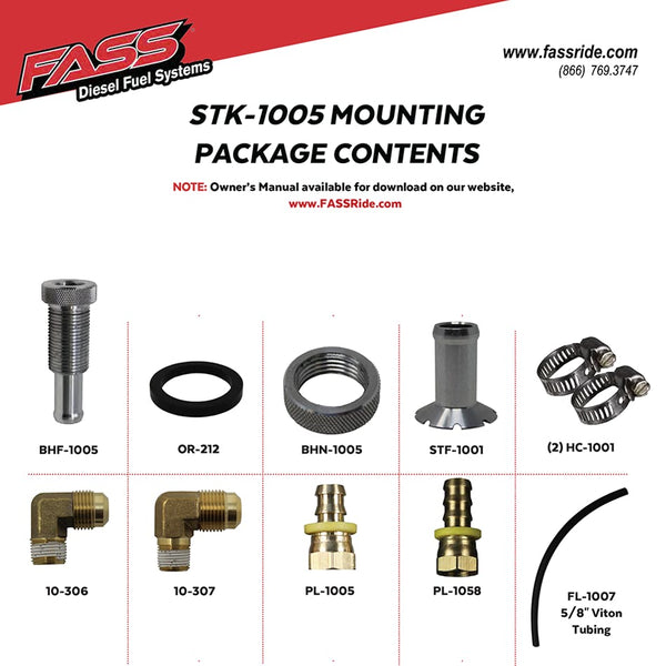 FASS Diesel Fuel Systems STK-1005 Fuel Bulkhead and Viton Tube Kit