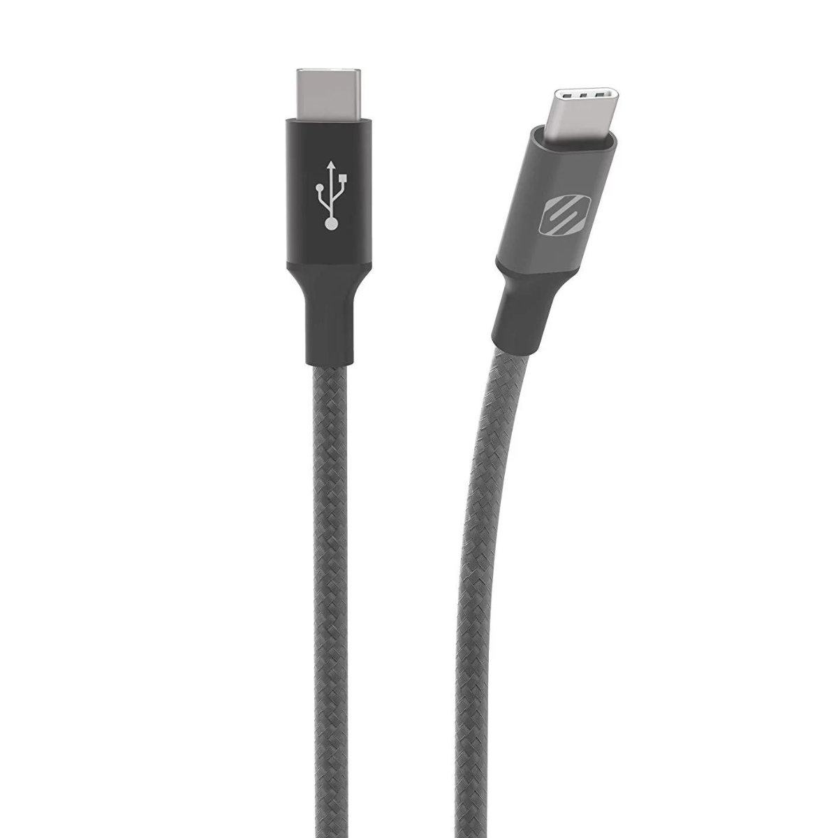 Scosche CCB4-SP 4’ Black Braided Dual USB-C™ Charge and Sync Cable