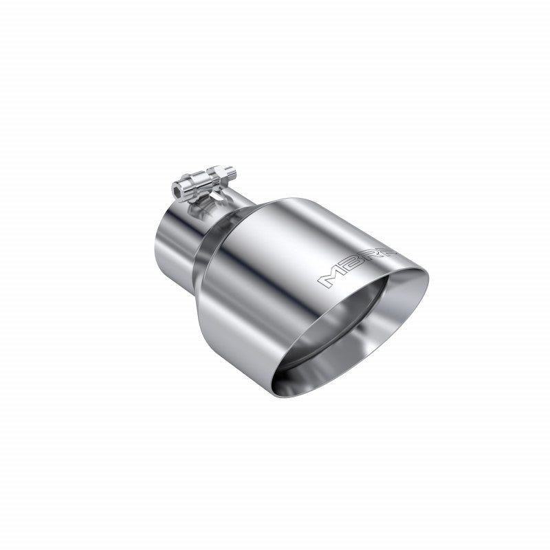 MBRP Exhaust Exhaust Tip 3 Inch ID 5 Inch OD Out 8 Inch Length Angle Cut Dual Wall T304 Stainless Steel MBRP T5187
