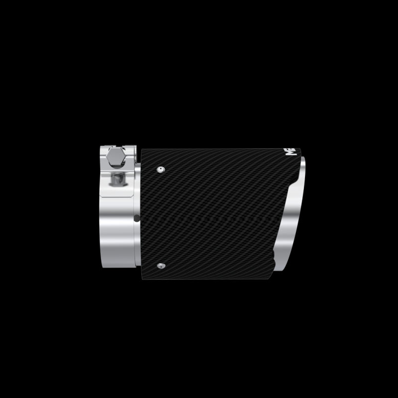 MBRP Exhaust Exhaust Tip 3 Inch ID 4 Inch OD Out 6.13 Inch Length Angle Cut Dual Wall Carbon Fiber and Stainless Steel MBRP T5188CF