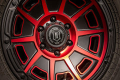 ICON Alloys 3017858347SBRT Victory Satin Black Red - 17 X 8.5 / 6X5.5 / 0mm / 4.75 bs