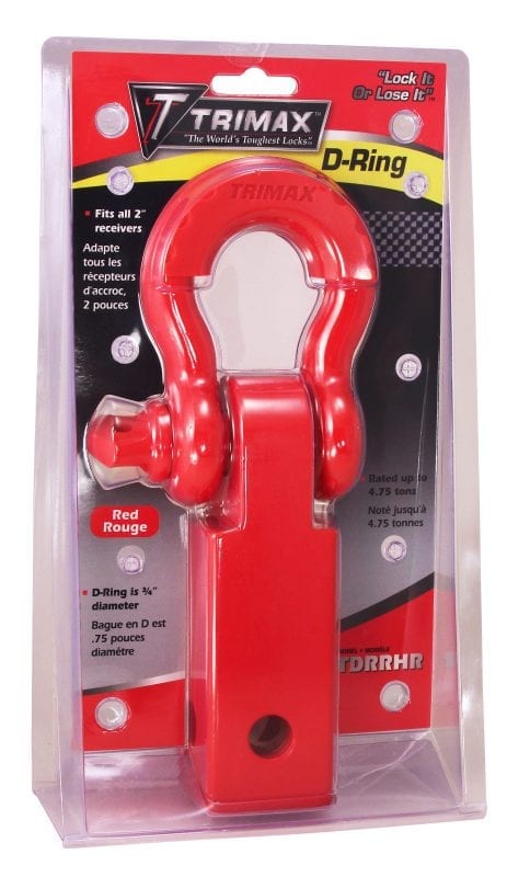 TRIMAX TDRRHR D-Ring Receiver Hitch Red