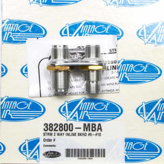 VINTAGE AIR 2 Way In Line Bulkhead #8 and #10 O-Ring 382800-MBA