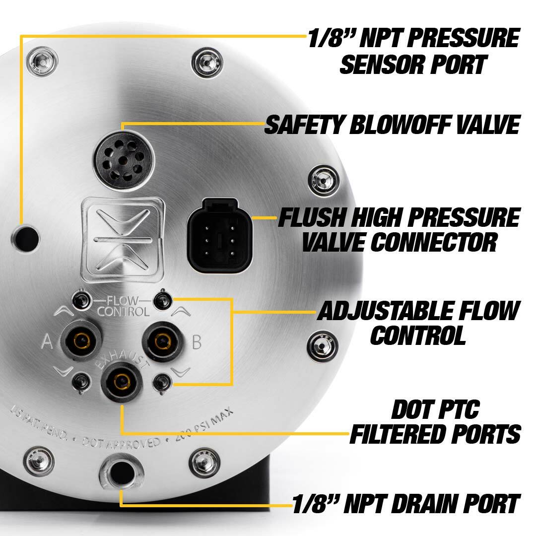 AccuAir Suspension ENDO Valve-Tank - 4-Corner 5-gal Bolted Alum Air Tank w/ Raw Finish AA-3642