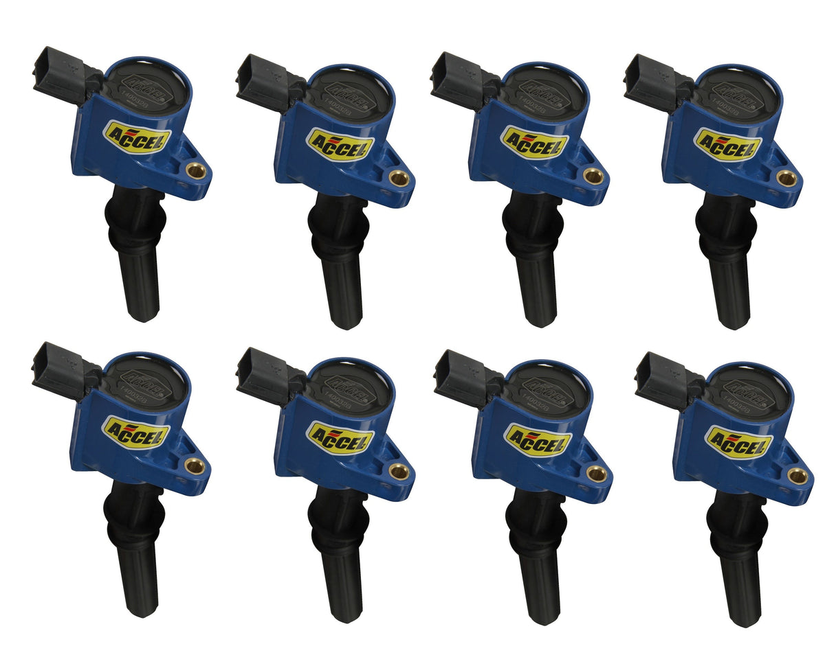 ACCEL 140032B-8 COIL 8PK,FORD MOD ENG 2-VALVE, BLUE