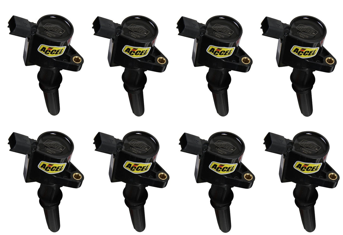 ACCEL 140032K-8 COIL 8PK,FORD MOD ENG 2-VALVE, BLACK