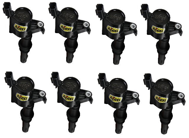 ACCEL 140033K-8 COIL 8PK,FORD MOD ENG 3-VALVE, BLACK