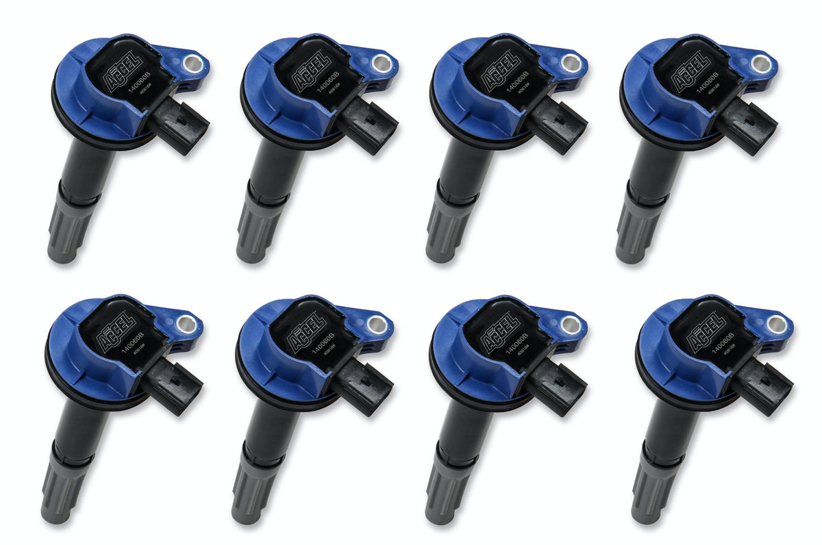ACCEL 140060B-8 COIL,FORD 5.0L COYOTE 8 PACK- BLUE