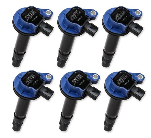 ACCEL 140061B-6 COIL,FORD3.5/3.7L 2PinBlk Cnctr 6PK Blue