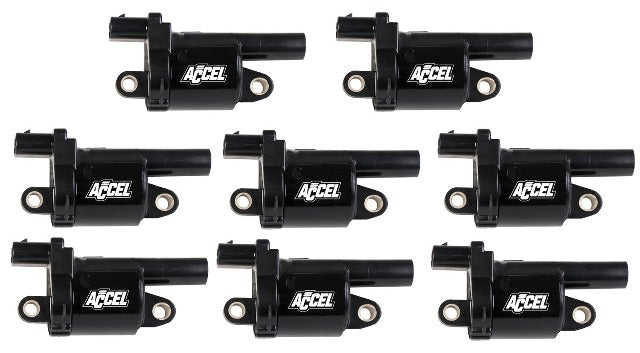 ACCEL 140080-8 14-UP LT ROUND COIL - BLACK 8 PACK