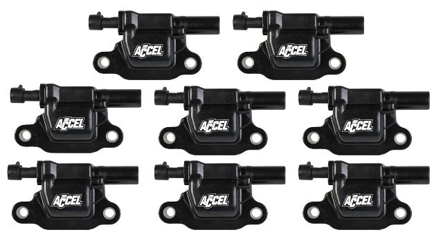ACCEL 140081-8 14-UP LT SQUARE COIL - BLACK 8 PACK