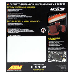 AEM Induction Systems 28-20042 AEM DryFlow Air Filter