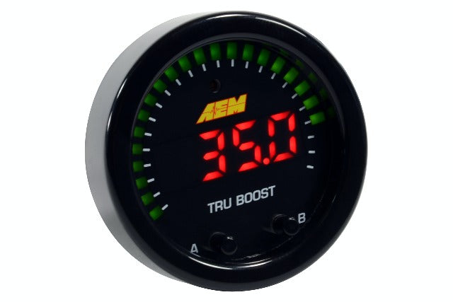 AEM 30-0352 Tru-BoostX Gauge with Boost Control Solenoid, 80 PSIg Internal MAP Sensor