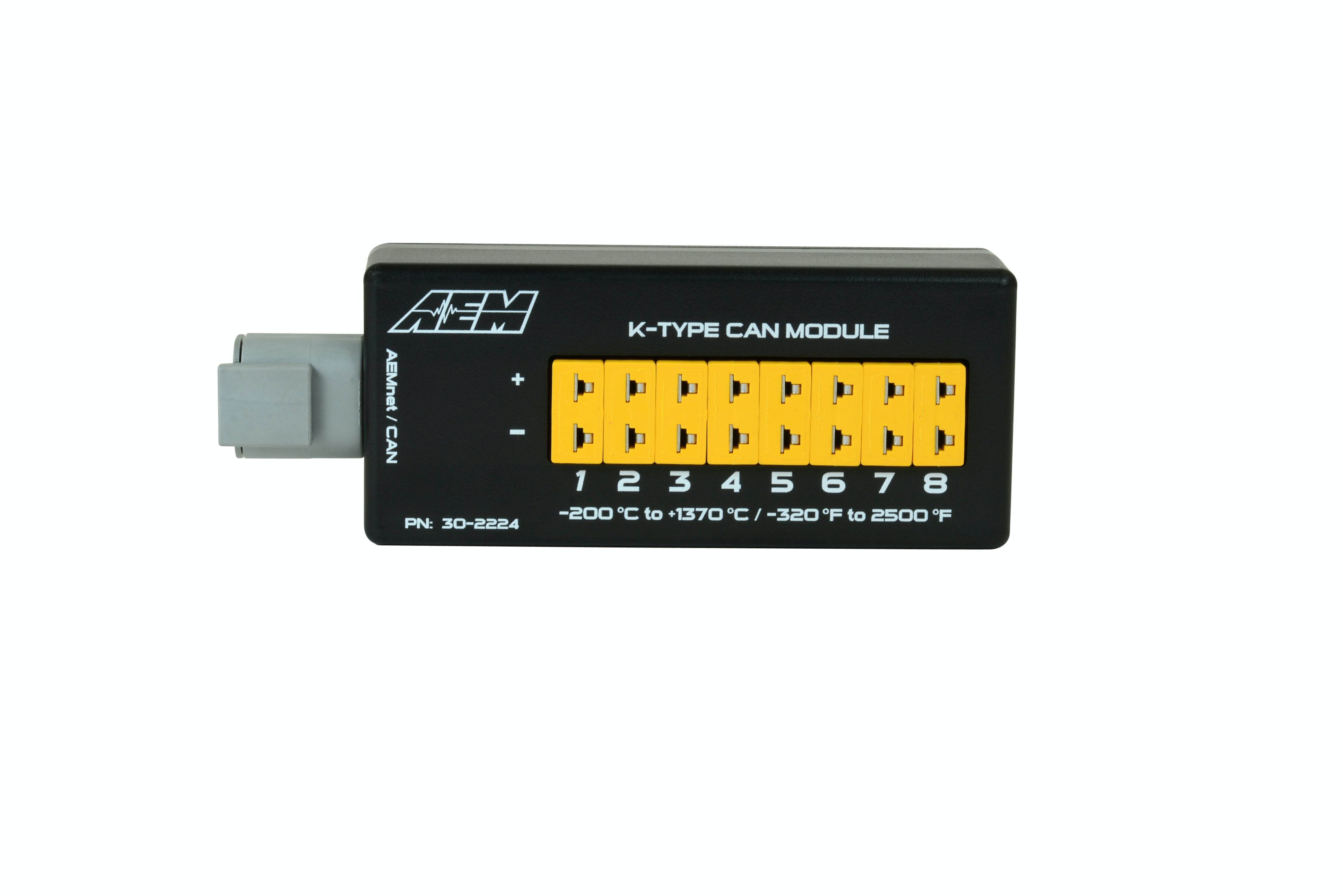 AEM 30-2224 8-Chan K-Type Thermocouple EGT/Temperature Sensor Module w/ CANbus
connectivity