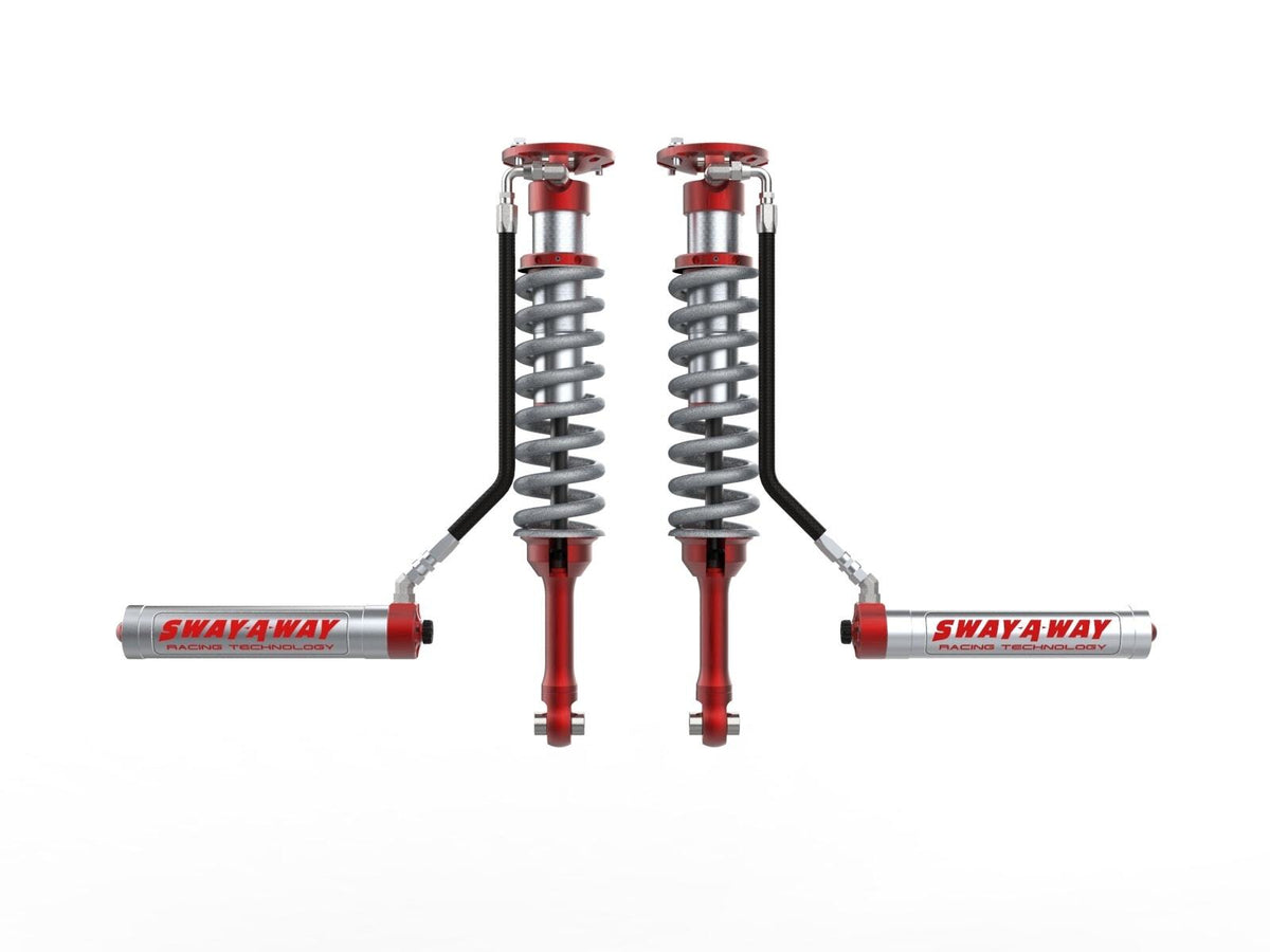 AFE 301-5600-10-CA Sway-A-Way 2.5 Front Coilover Kit w/ Remote Reservoirs and Compression Adjusters