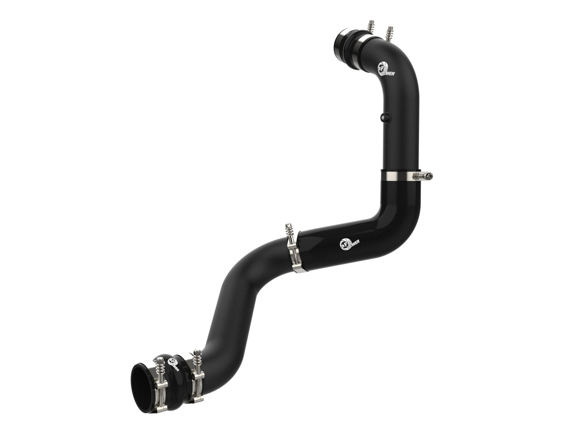 aFe POWER Hot Charge Pipe BladeRunner 3 IN Aluminum Hot Charge Pipe Black Smo 46-20448-B