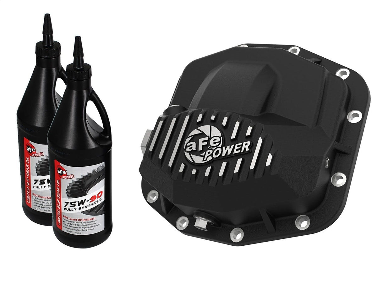 AFE 46-71031B Pro Series Front Differential Cover Black w/Oil (Dana M210)