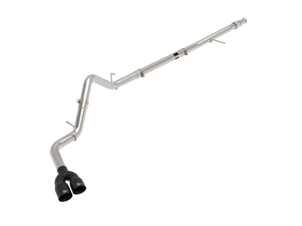AFE 49-34129-B Rebel XD Series 3 IN 304 Stainless Steel DPF-Back Exhaust w/ Dual Black Tips