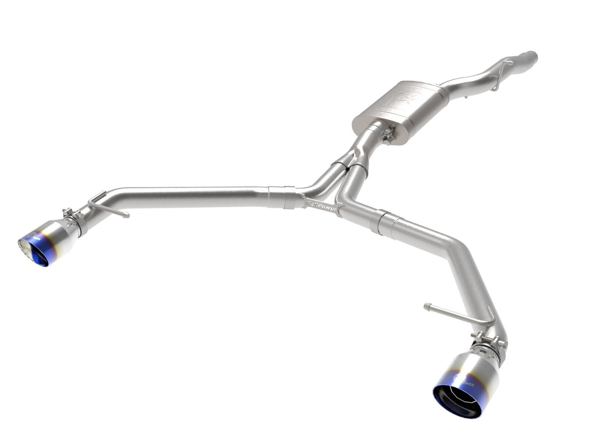 AFE 49-36437-L MACH Force-Xp 3 to 2-1/2 IN Stainless Steel Axle-Back Exhaust w/ Blue Flame Tip