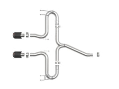 AFE 49-36625-C Takeda 2-1/2 IN 304 Stainless Steel Axle-Back Exhaust System w Carbon Fiber Tips