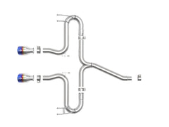 AFE 49-36625-L Takeda 2-1/2 IN 304 Stainless Steel Axle-Back Exhaust System w/ Blue Flame Tips
