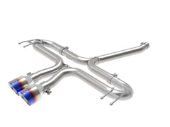 AFE 49-36625-L Takeda 2-1/2 IN 304 Stainless Steel Axle-Back Exhaust System w/ Blue Flame Tips