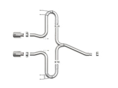 AFE 49-36625-P Takeda 2-1/2 IN 304 Stainless Steel Axle-Back Exhaust System w/ Polished Tips