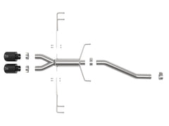 AFE 49-36626-B Takeda 2-1/2 IN 304 Stainless Steel Axle-Back Exhaust System w/ Black Tips