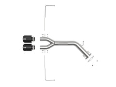 AFE 49-37012-B Takeda 3 IN to 2-1/2 IN 304 Stainless Steel Axle-Back Exhaust w/ Black Tip