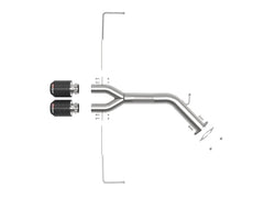 AFE 49-37012-C Takeda 3 IN to 2-1/2 IN 304 Stainless Steel Axle-Back Exhaust Carbon Fiber Tip