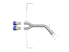 AFE 49-37012-L Takeda 3 IN to 2-1/2 IN 304 Stainless Steel Axle-Back Exhaust w/ Blue Flame Tip