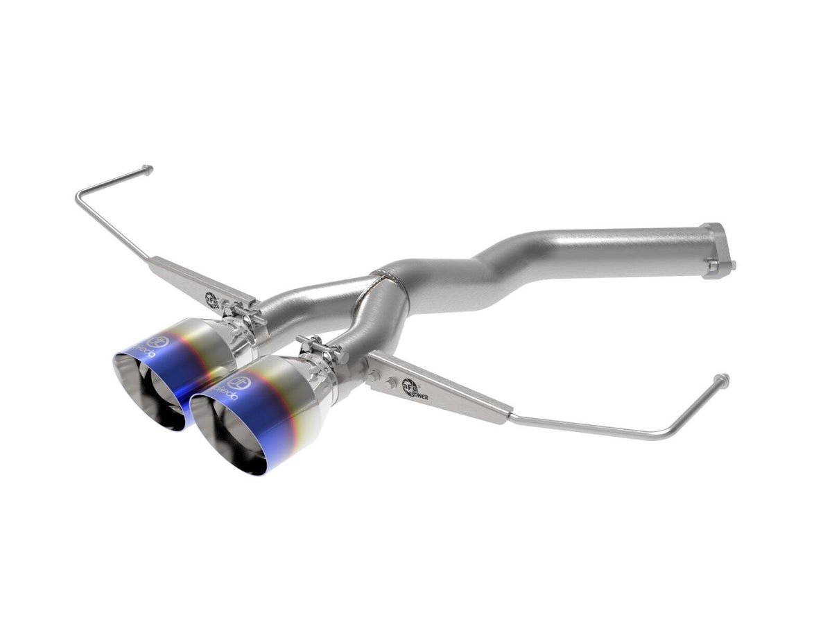 AFE 49-37012-L Takeda 3 IN to 2-1/2 IN 304 Stainless Steel Axle-Back Exhaust w/ Blue Flame Tip