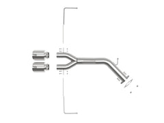 AFE 49-37012-P Takeda 3 IN to 2-1/2 IN 304 Stainless Steel Axle-Back Exhaust w/ Polished Tip