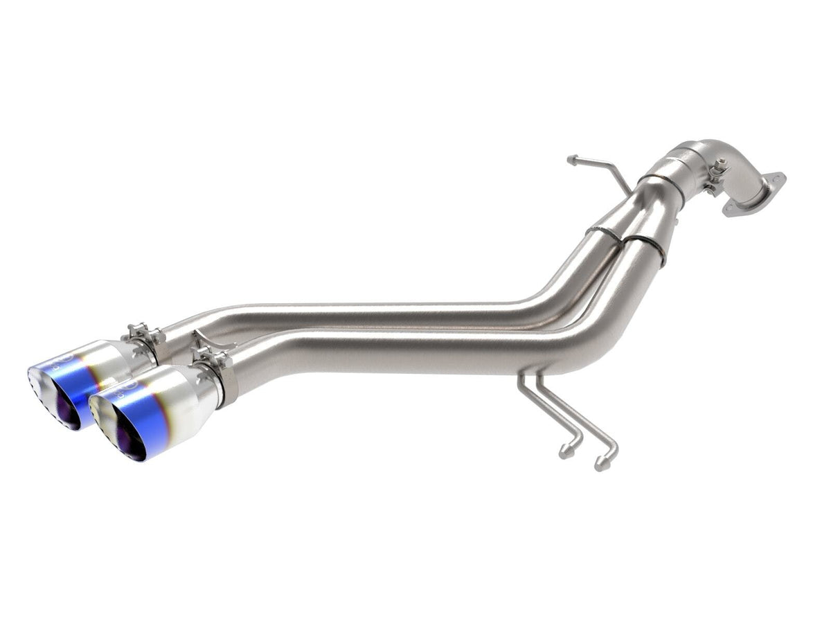AFE 49-37019-L Takeda 3 IN to 2-1/2 IN 304 Stainless Steel Axle-Back Exhaust w/ Blue Flame Tip