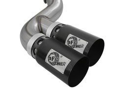 AFE 49-43120-B Rebel XD 4 IN 409 Stainless Steel DPF-Back Exhaust w/Dual Black Tips