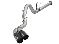 AFE 49-43120-B Rebel XD 4 IN 409 Stainless Steel DPF-Back Exhaust w/Dual Black Tips
