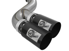 AFE 49-43121-B Rebel XD 4 IN 409 Stainless Steel DPF-Back Exhaust w/Dual Black Tips