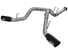 AFE 49-43122-B Large Bore-HD 4 IN 409 Stainless Steel DPF-Back Exhaust System w/Black Tip