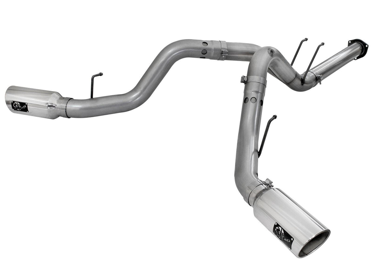 AFE 49-43122-P Large Bore-HD 4 IN 409 Stainless Steel DPF-Back Exhaust System w/Polished Tip