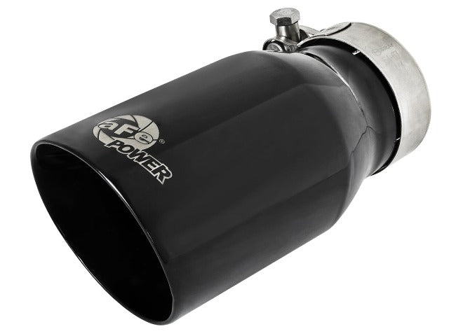 AFE 49T25354-B07 MACH Force-Xp 409 Stainless Steel Single-Wall Exhaust Tip Black; Universal Exit