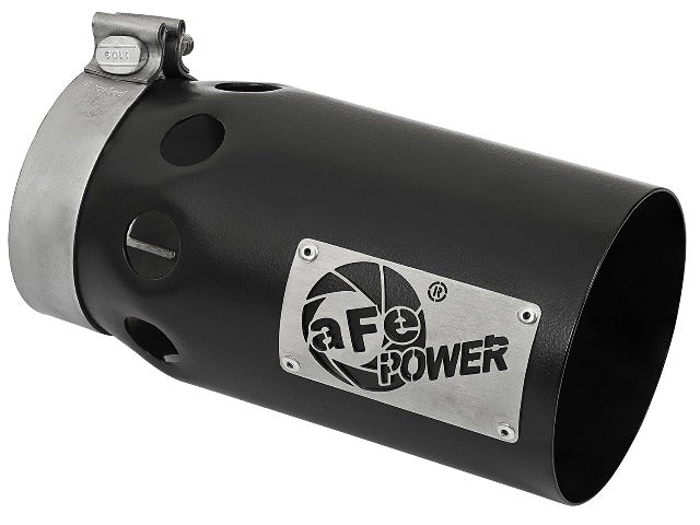 AFE 49T40501-B10 Rebel XD Series 4in 409 Stainless Steel Exhaust Tip Black