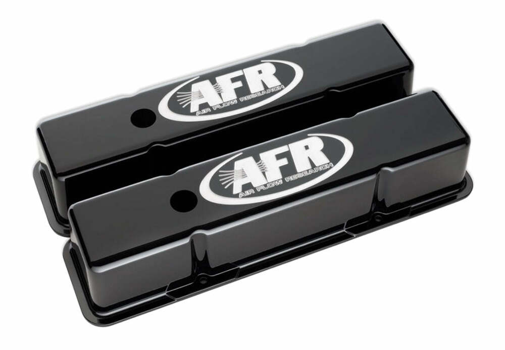 AIR FLOW RESEARCH SBC Tall Alum Valve Cvr Black w/AFR Logo 6705